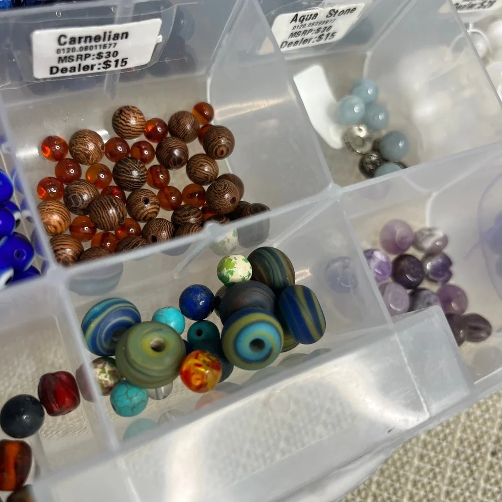 Gemstone Bead Lot Natural Stone Fluorite Quartz Obsidian Amethyst Jewelry Making